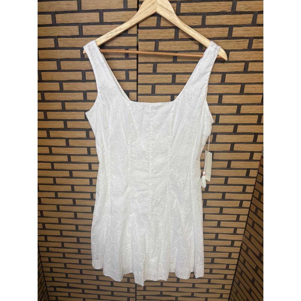 Calypso‎ White Eyelet Tank Dress Size 6